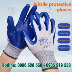 GĂNG TAY PHỦ NITRIL XANH